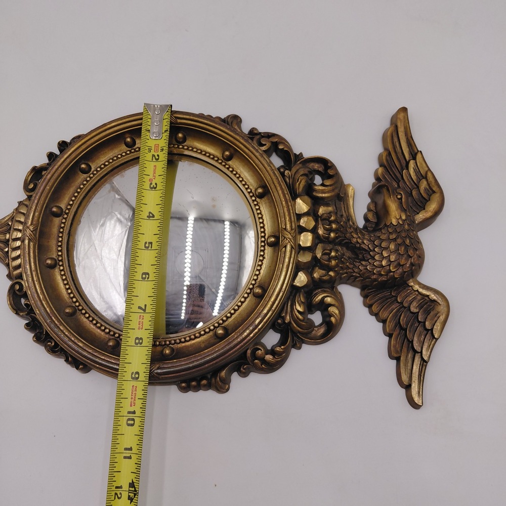 Vtg Syroco Gold Eagle Convex Mirror Federal Wall Decor 4410 USA MCM Regency - Picture 5 of 10